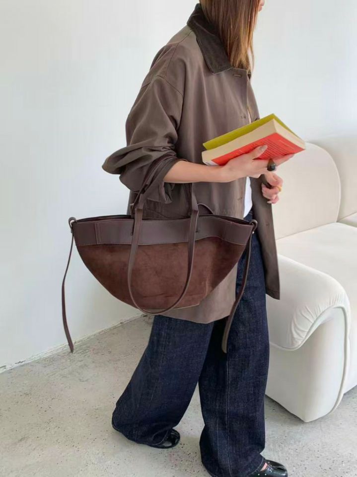 TROUVAILLE東大門實拍女士新品時尚推薦單肩斜跨包絨面革TROUVAILLE單肩/斜跨包