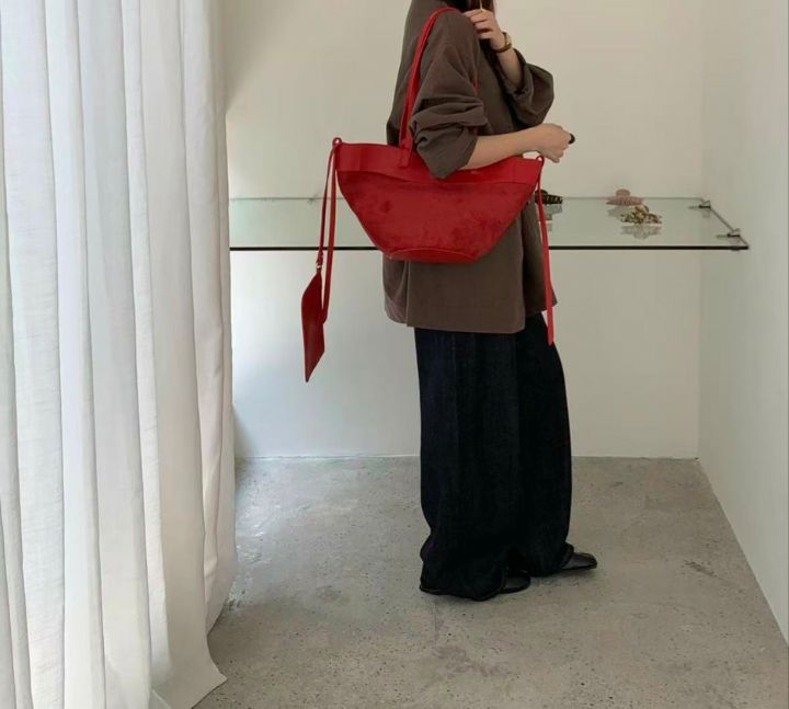 TROUVAILLE東大門實拍女士新品時尚推薦單肩斜跨包絨面革TROUVAILLE單肩/斜跨包