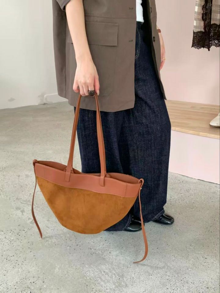 TROUVAILLE東大門實拍女士新品時尚推薦單肩斜跨包絨面革TROUVAILLE單肩/斜跨包