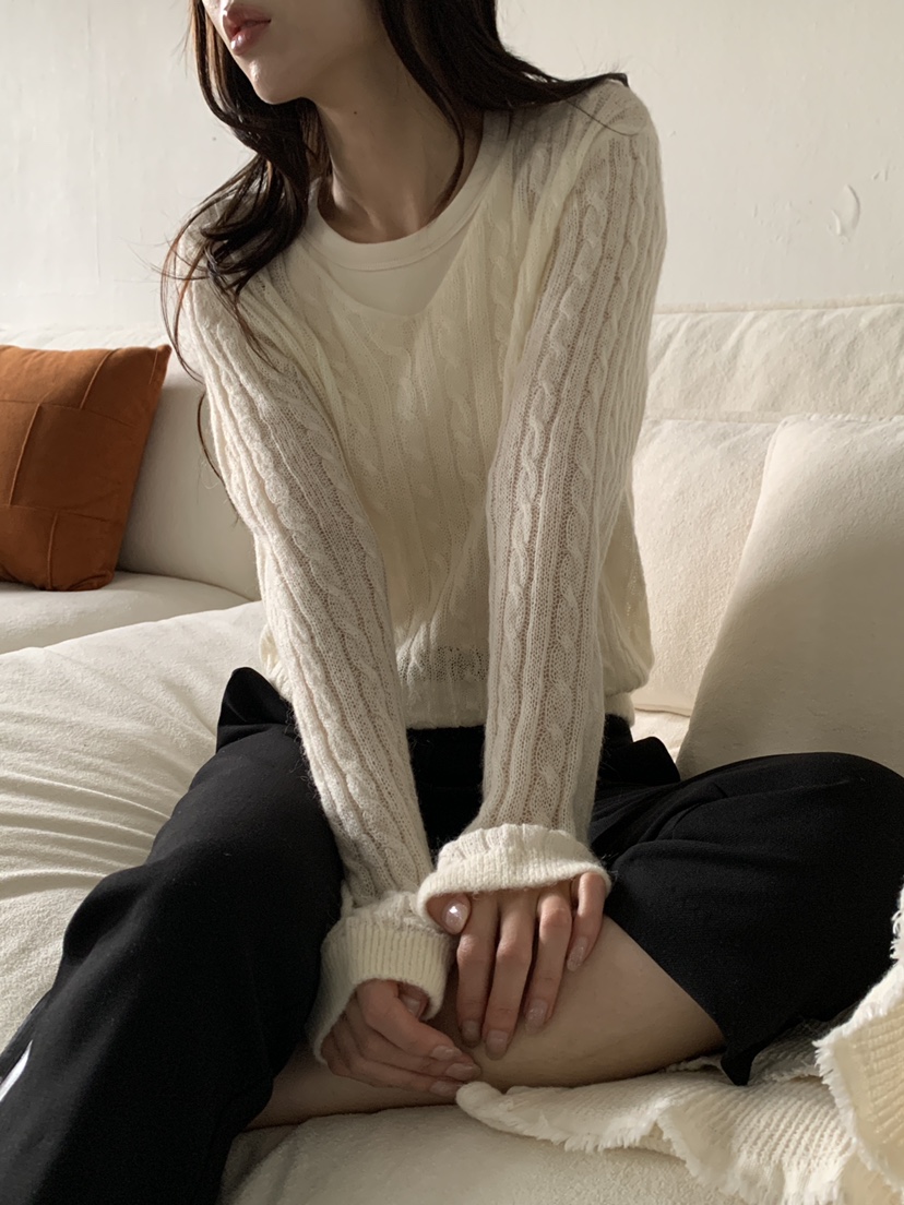ATHEA韓國代購女裝新款推薦熱賣休閑針織衫不含內搭馬海毛ATHEA針織衫