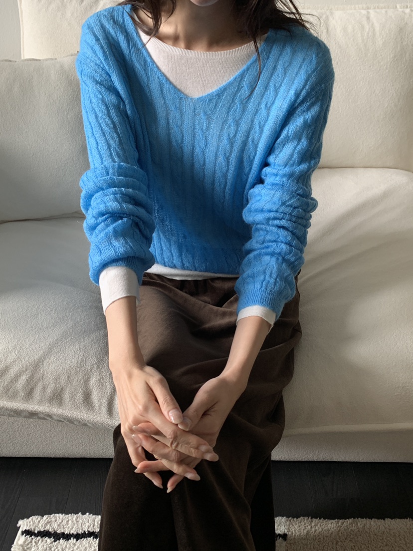 ATHEA韓國代購女裝新款推薦熱賣休閑針織衫不含內搭馬海毛ATHEA針織衫