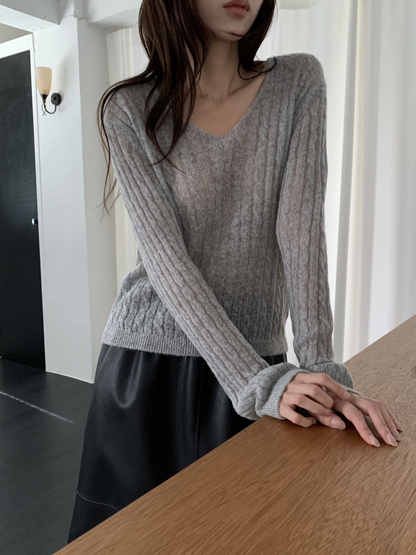 ATHEA韓國代購女裝新款推薦熱賣休閑針織衫不含內搭馬海毛ATHEA針織衫圖色2
