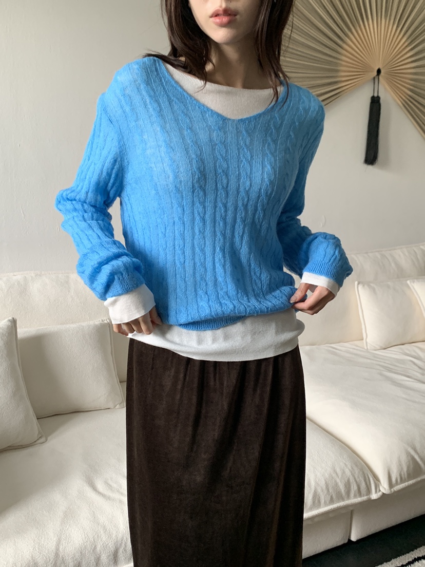 ATHEA韓國代購女裝新款推薦熱賣休閑針織衫不含內搭馬海毛ATHEA針織衫圖色3