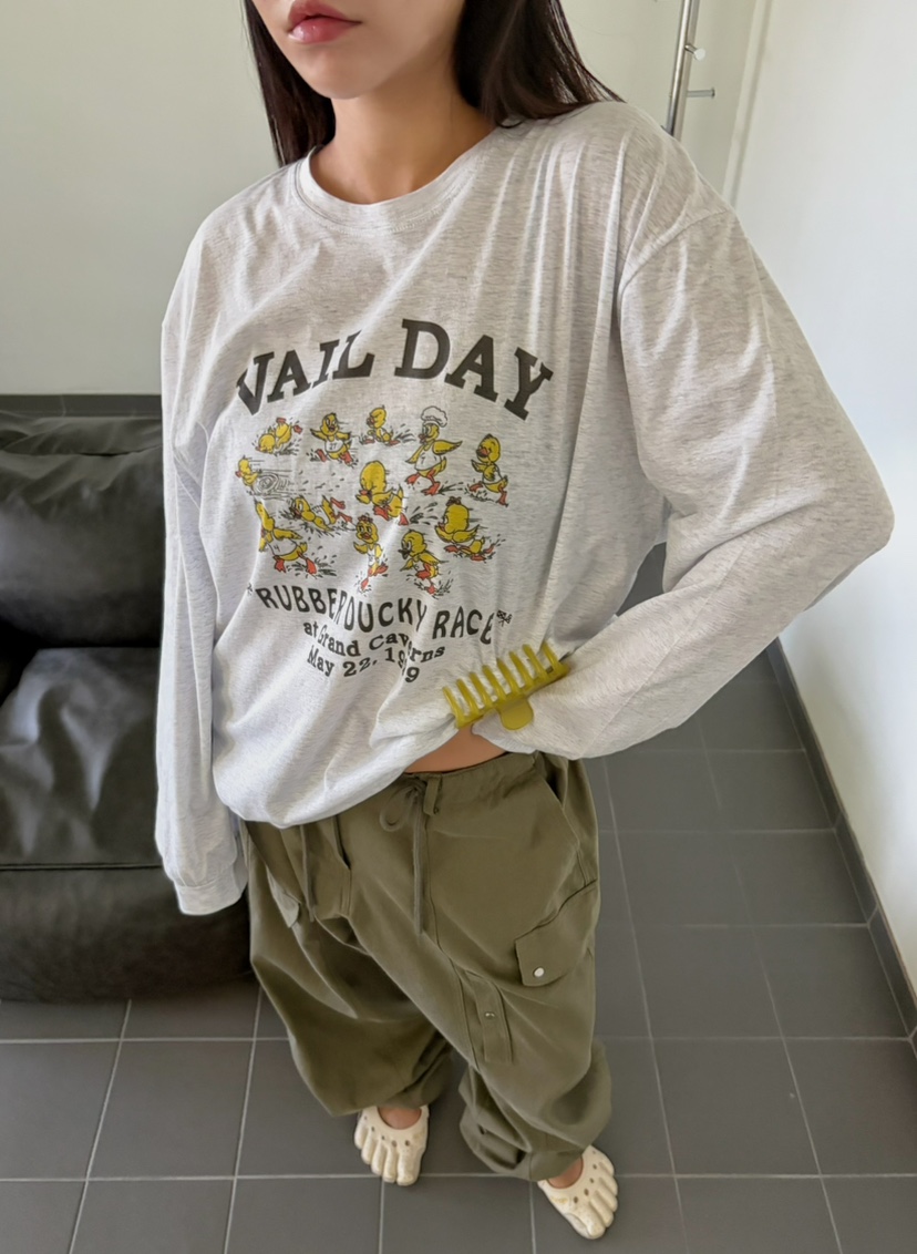 BYRING東大門實拍女士新品人氣熱賣休閑推薦時尚長袖T恤鴨BYRING長袖T恤