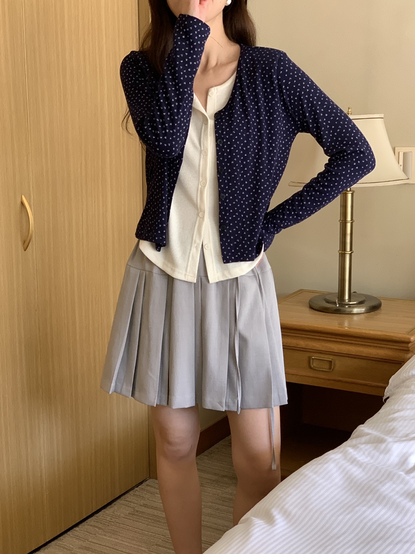 FRILL-T/DADA韓國直郵女士新款熱賣長袖T恤假兩件雙層開襟FRILL-T/DADA長袖T恤