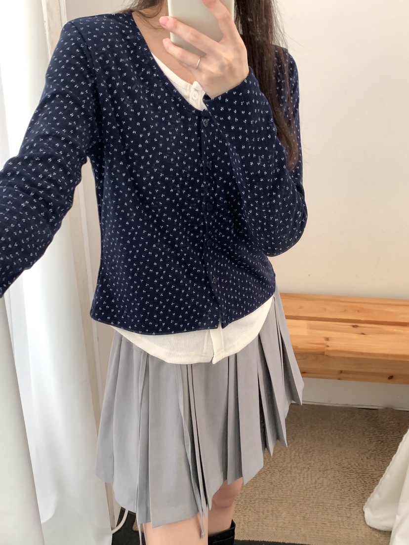 FRILL-T/DADA韓國直郵女士新款熱賣長袖T恤假兩件雙層開襟FRILL-T/DADA長袖T恤
