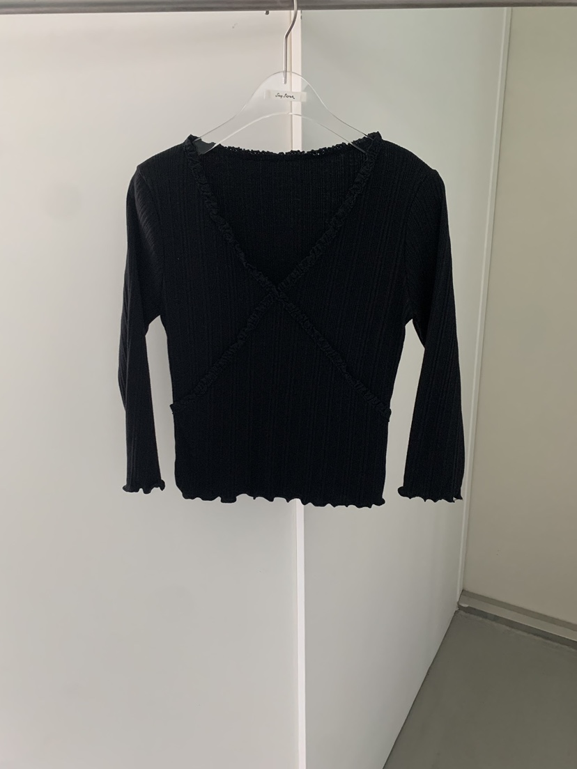 SHOP POSTER東大門實拍女裝新品真品時尚人氣長袖T恤褶皺SHOP POSTER長袖T恤圖色5
