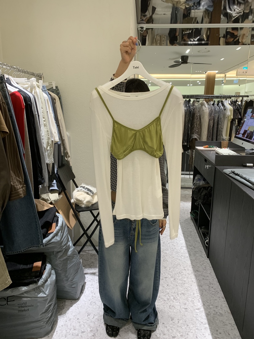 CEDARWOOD韓國代購女裝新品人氣推薦吊帶背心不含內搭天絲CEDARWOOD吊帶/背心圖色1
