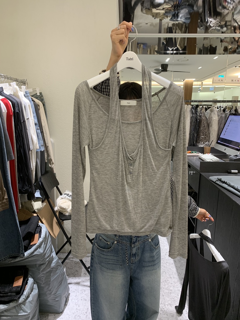 CEDARWOOD東大門直郵女裝新品真品推薦時尚襯衫蕾絲衫假兩件CEDARWOOD襯衫/蕾絲衫圖色3
