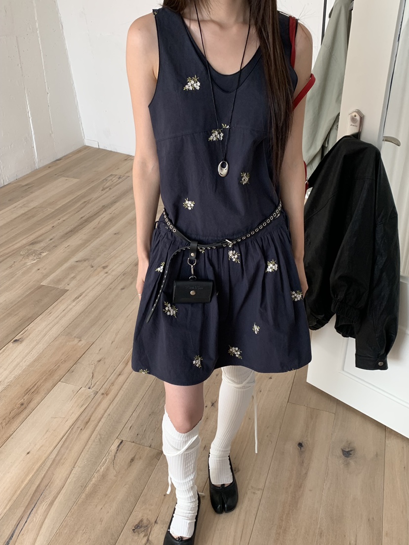 RIVER RAIN東大門代購女士新品時尚推薦休閑連衣裙OPS刺繡RIVER RAIN連衣裙