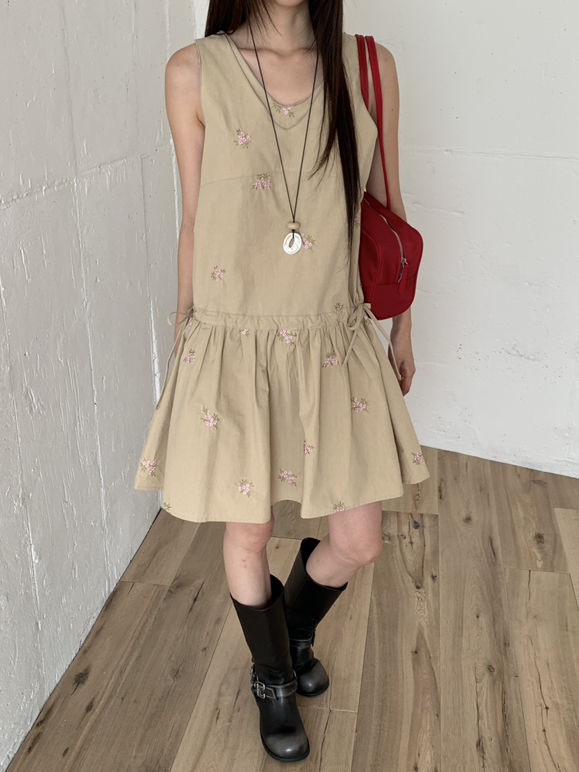 RIVER RAIN東大門代購女士新品時尚推薦休閑連衣裙OPS刺繡RIVER RAIN連衣裙