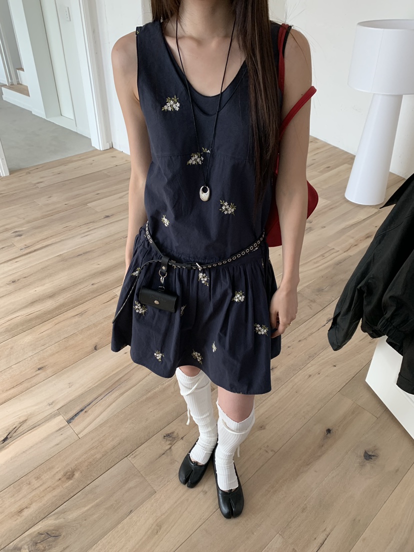 RIVER RAIN東大門代購女士新品時尚推薦休閑連衣裙OPS刺繡RIVER RAIN連衣裙