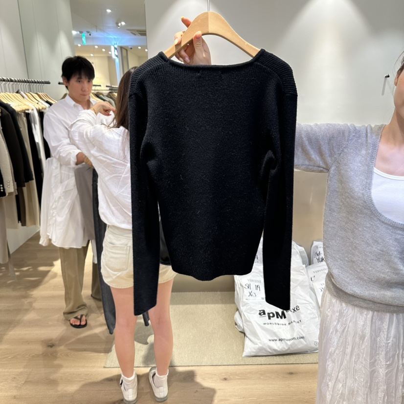 VERVEINE韓國代購女士新品時尚人氣休閑推薦熱賣針織衫V領VERVEINE針織衫