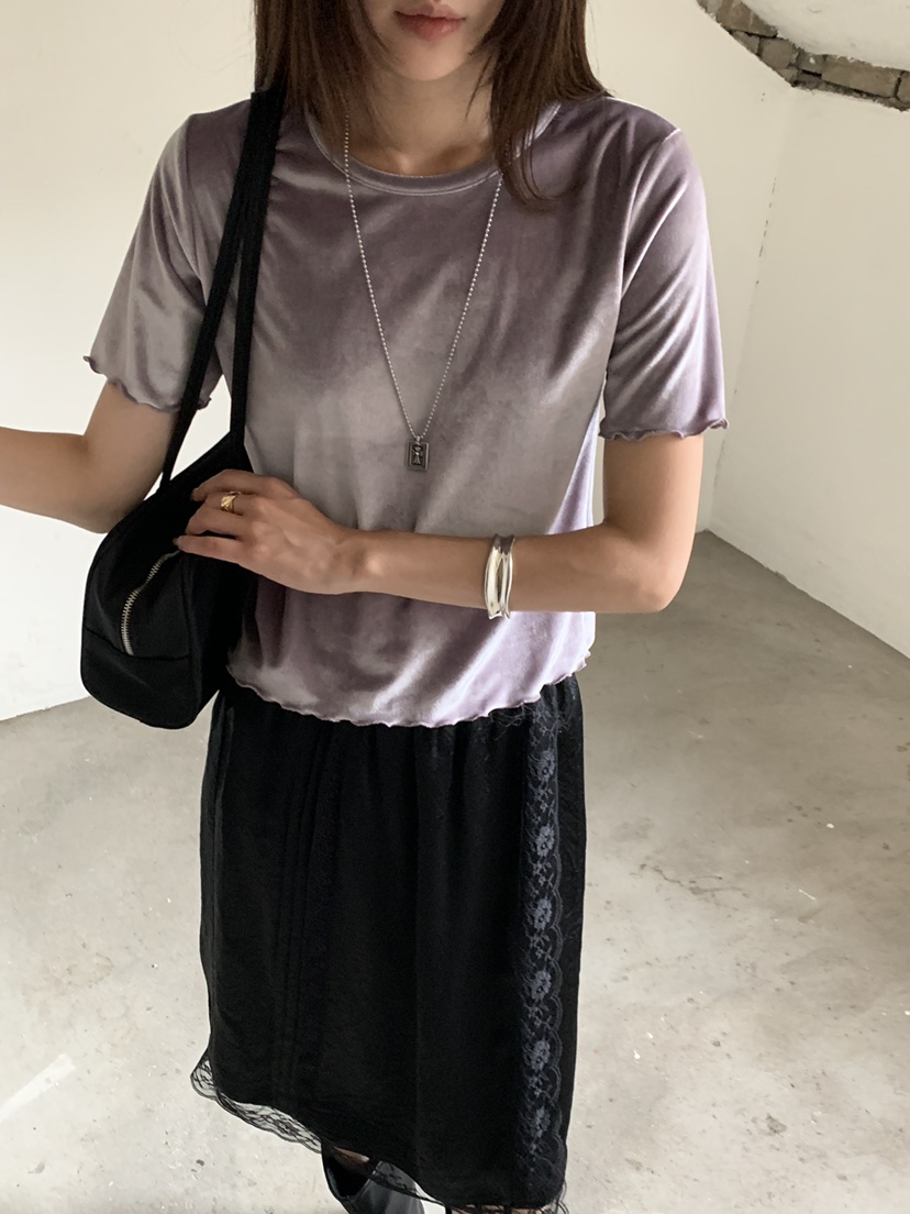 RIVER RAIN韓國代購女裝新款推薦熱賣真品時尚T恤天鵝絨RIVER RAINT恤