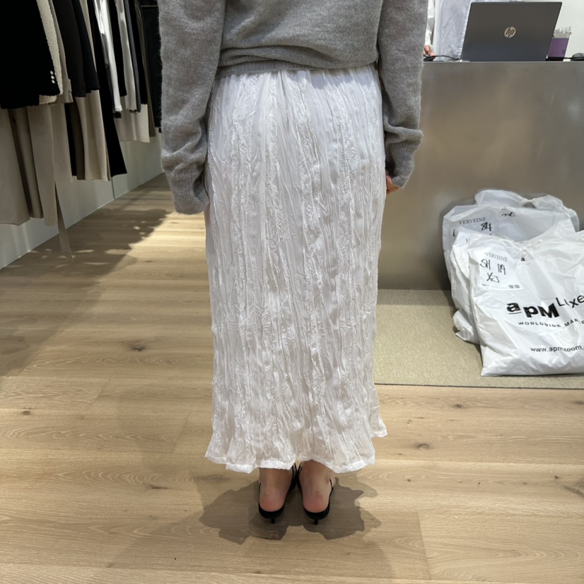 VERVEINE韓國直郵女士新品時尚真品熱賣人氣推薦長裙褶皺VERVEINE長裙