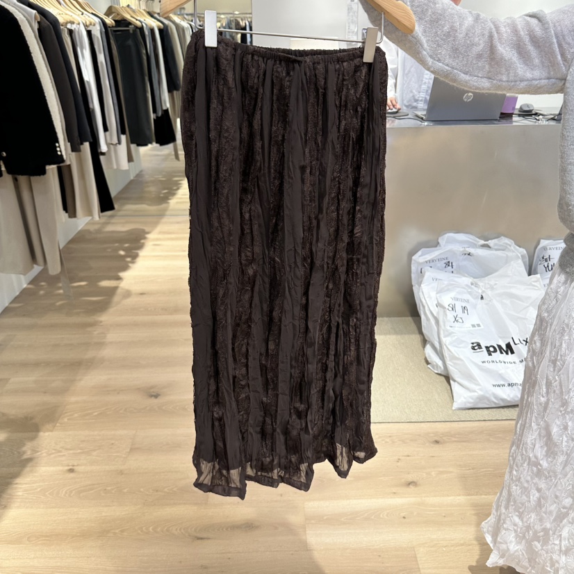 VERVEINE韓國直郵女士新品時尚真品熱賣人氣推薦長裙褶皺VERVEINE長裙圖色2