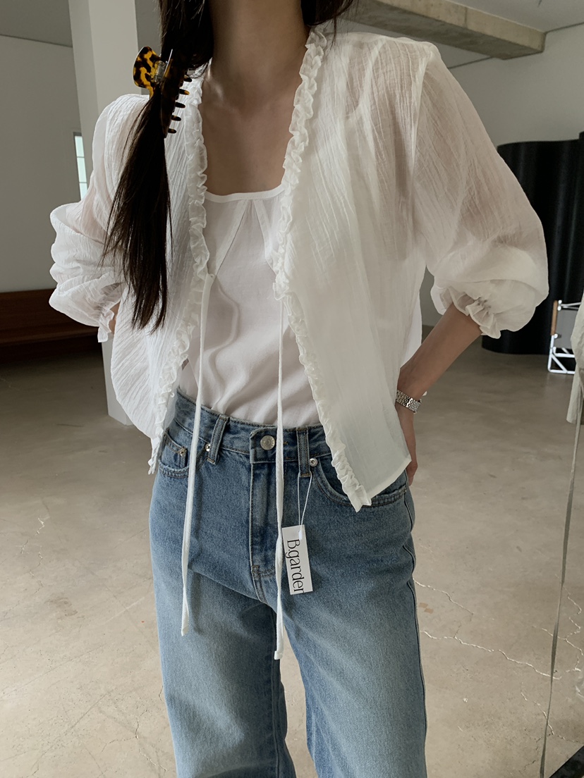 B_GARDER韓國代購女裝新款真品時尚襯衫蕾絲衫不含內搭天絲B.GARDER襯衫/蕾絲衫