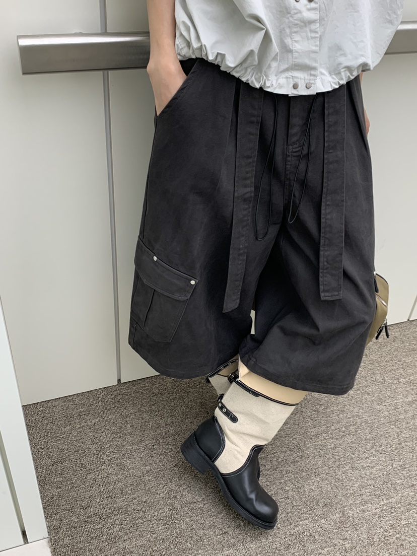RIVER RAIN東大門實拍女士新款推薦休閑熱賣時尚短褲含腰帶RIVER RAIN短褲