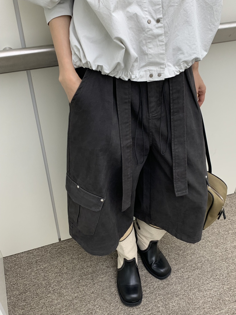 RIVER RAIN東大門實拍女士新款推薦休閑熱賣時尚短褲含腰帶RIVER RAIN短褲