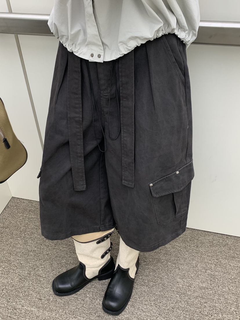 RIVER RAIN東大門實拍女士新款推薦休閑熱賣時尚短褲含腰帶RIVER RAIN短褲