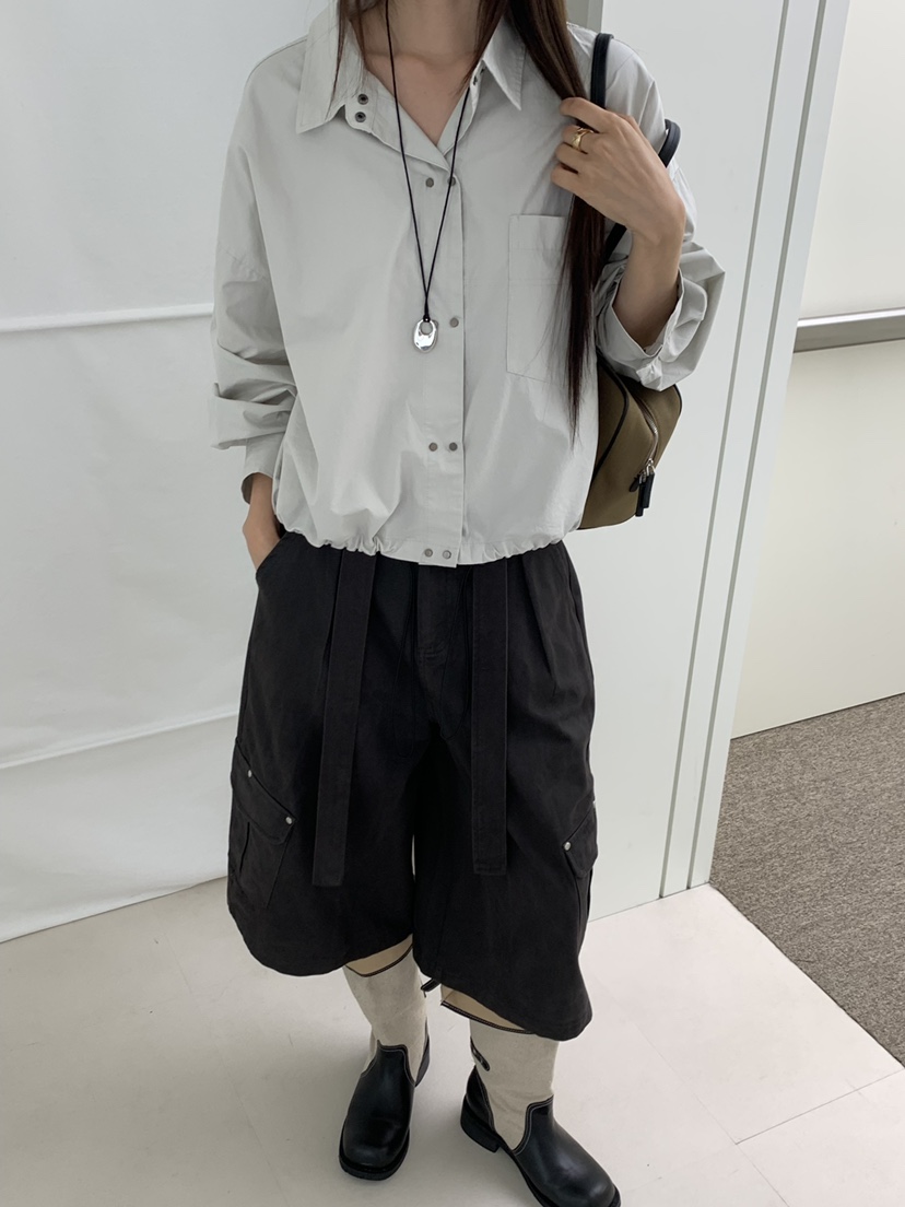 RIVER RAIN東大門實拍女士新款推薦休閑熱賣時尚短褲含腰帶RIVER RAIN短褲