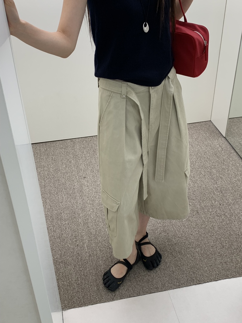 RIVER RAIN東大門實拍女士新款推薦休閑熱賣時尚短褲含腰帶RIVER RAIN短褲