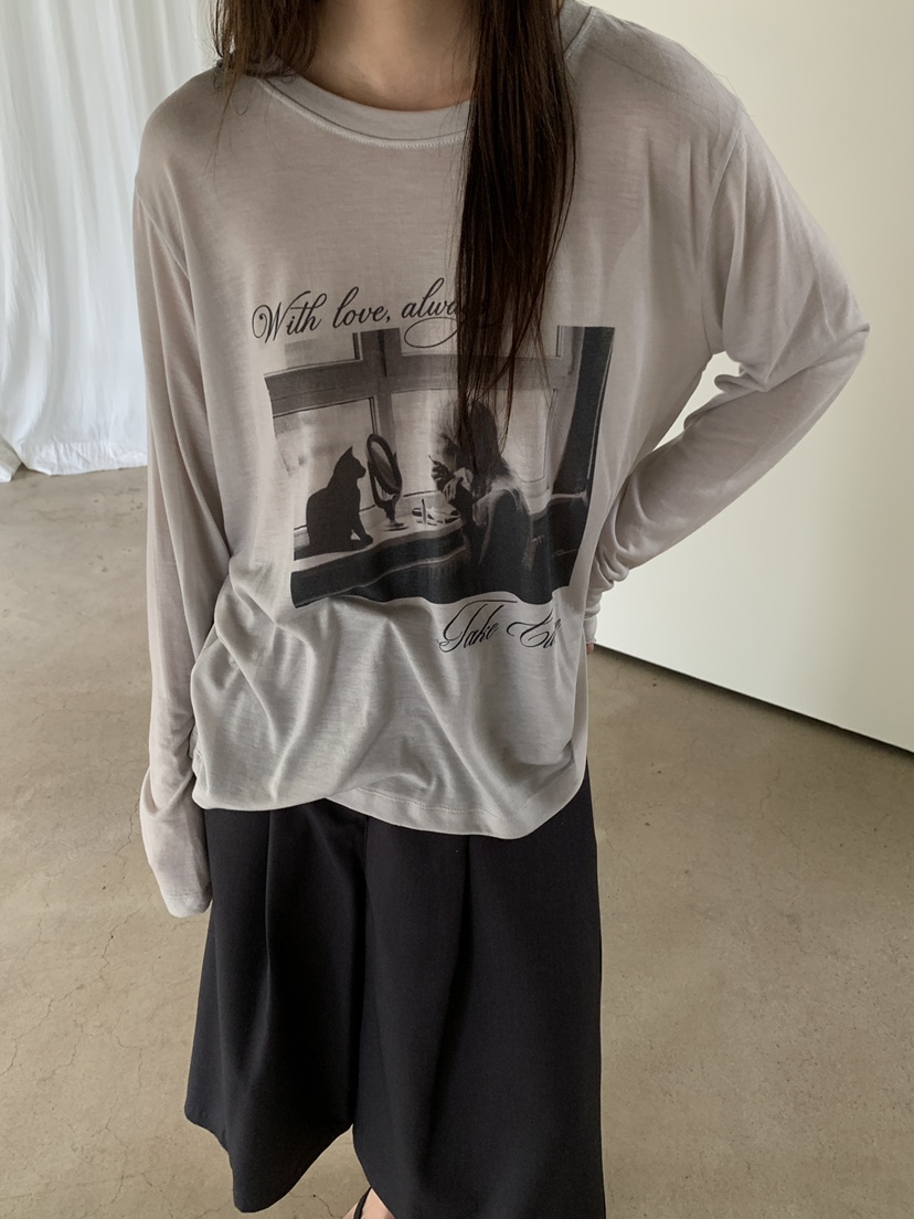 B_GARDER東大門實拍女裝新品休閑時尚推薦真品熱賣長袖T恤B.GARDER長袖T恤圖色3米色