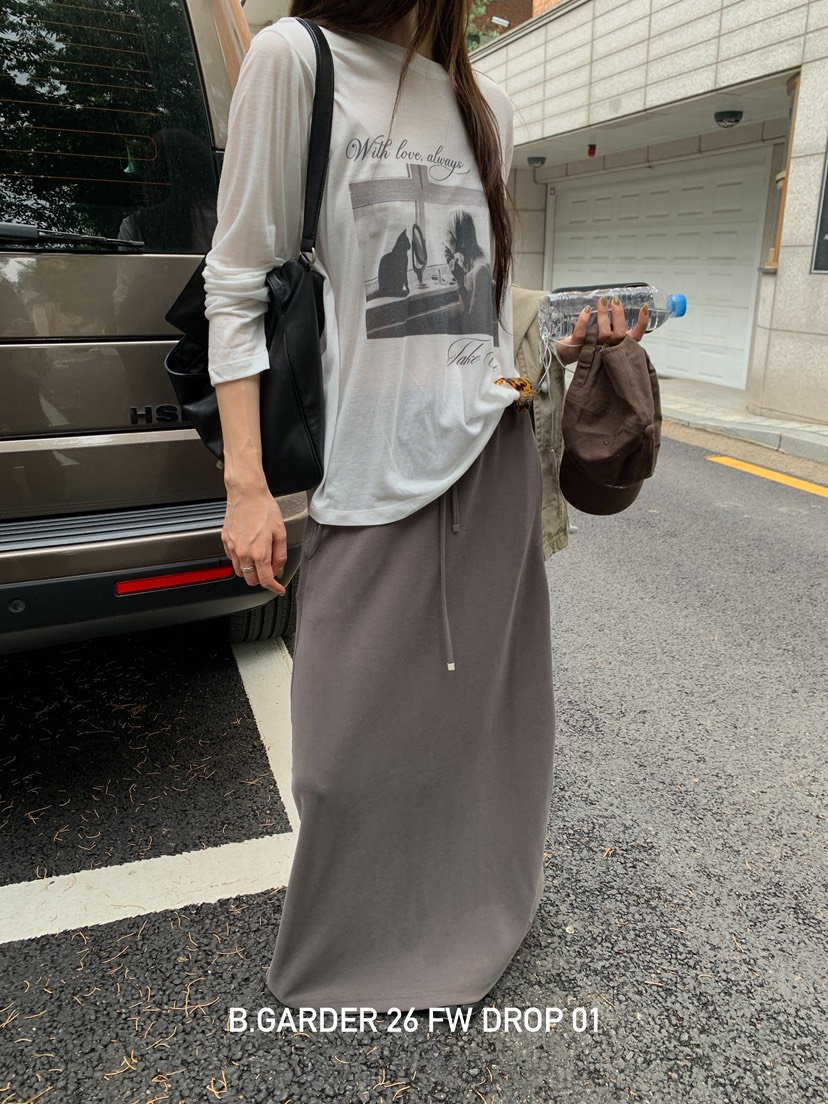 B_GARDER東大門直郵女裝新品人氣真品時尚推薦熱賣休閑長裙B.GARDER長裙圖色2棕色