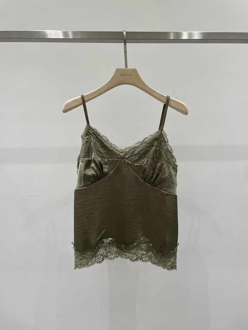 RE STYLE-Q韓國直郵女士新款真品推薦吊帶背心無袖緞面RE STYLE吊帶/背心圖色3