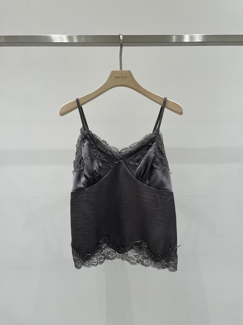 RE STYLE-Q韓國直郵女士新款真品推薦吊帶背心無袖緞面RE STYLE吊帶/背心圖色4