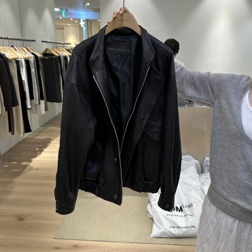VERVEINE東大門實拍女裝新款熱賣時尚推薦休閑人氣真品夾克VERVEINE夾克圖色2黑色