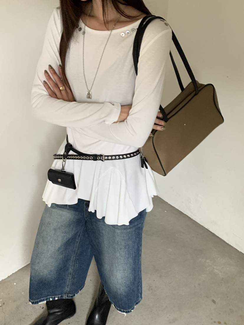RIVER RAIN東大門直郵女裝新品熱賣時尚人氣休閑長袖T恤RIVER RAIN長袖T恤