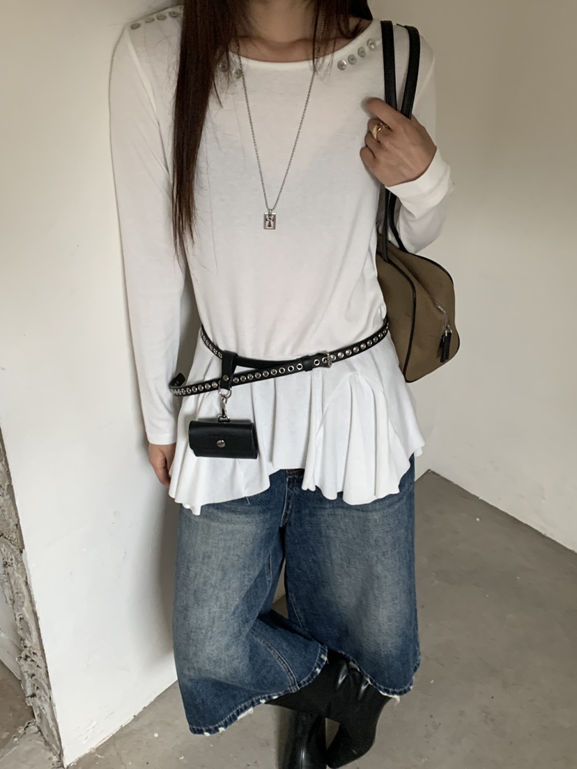 RIVER RAIN東大門直郵女裝新品熱賣時尚人氣休閑長袖T恤RIVER RAIN長袖T恤