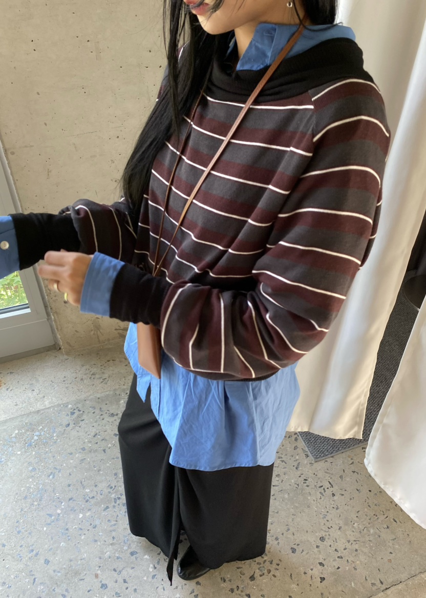 OUPPT韓國直郵女裝新款熱賣人氣真品休閑推薦長袖T恤條紋OUPPT長袖T恤