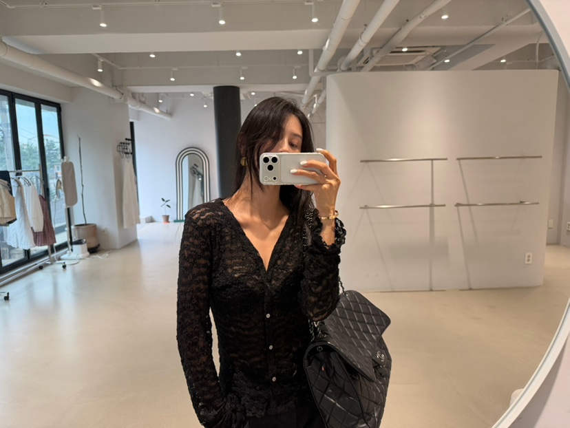 XPARTY東大門直郵女裝新品真品休閑推薦人氣長袖T恤透視開衫XPARTY長袖T恤