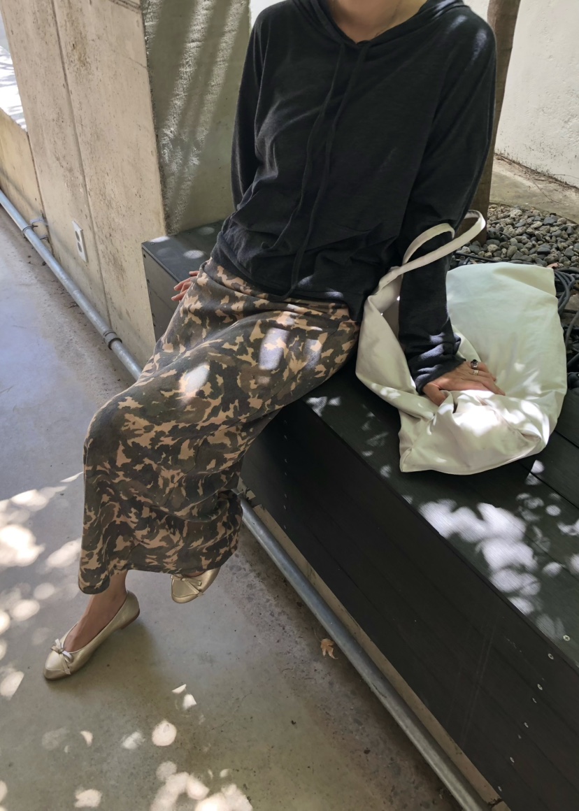 OUPPT韓國代購女士新款推薦人氣時尚熱賣休閑真品長裙迷彩OUPPT長裙