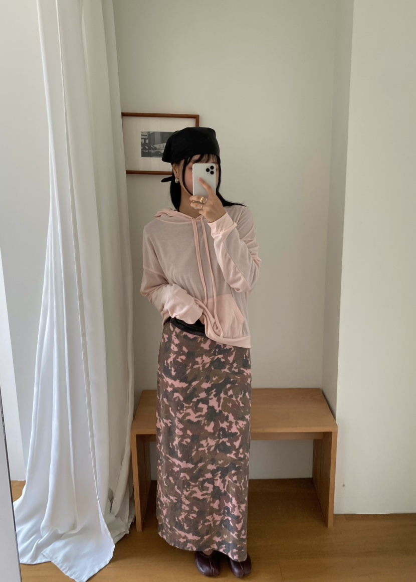 OUPPT韓國代購女士新款推薦人氣時尚熱賣休閑真品長裙迷彩OUPPT長裙