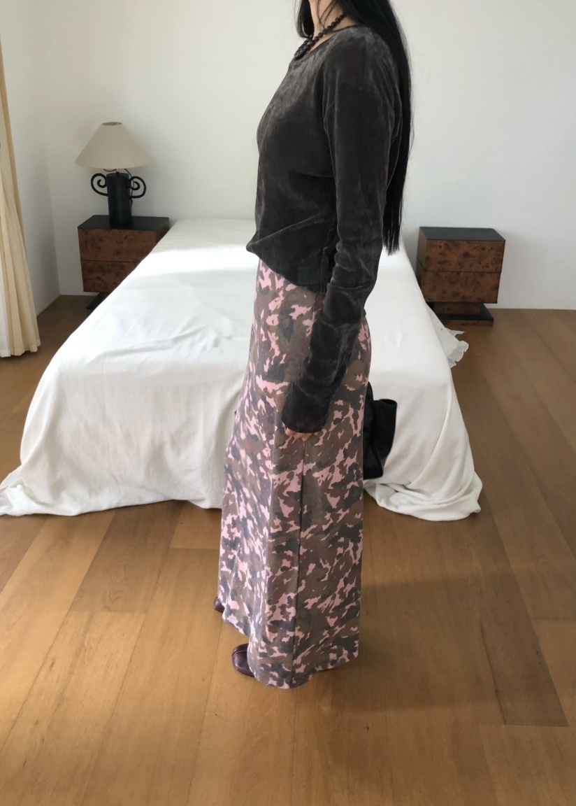 OUPPT韓國代購女士新款推薦人氣時尚熱賣休閑真品長裙迷彩OUPPT長裙