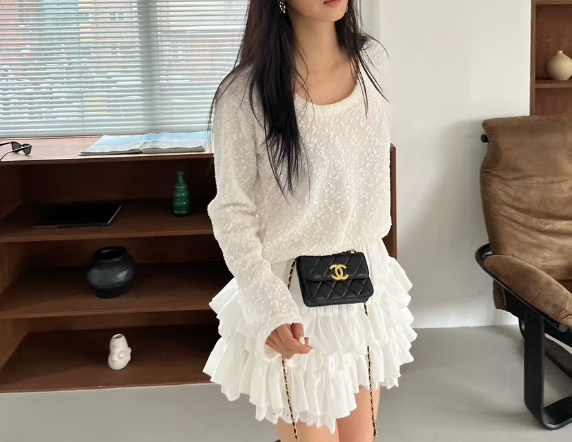 XPARTY韓國直郵女裝新品人氣熱賣休閑推薦短裙荷葉邊彈力XPARTY短裙