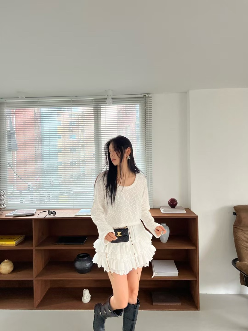 XPARTY韓國直郵女裝新品人氣熱賣休閑推薦短裙荷葉邊彈力XPARTY短裙