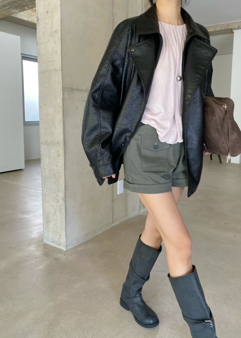 OUPPT東大門實拍女裝新款熱賣真品推薦短褲不含腰帶斜紋布OUPPT短褲