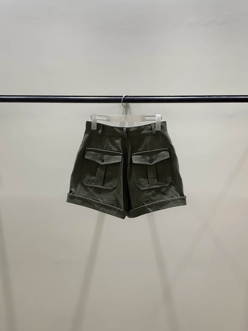 OUPPT東大門實拍女裝新款熱賣真品推薦短褲不含腰帶斜紋布OUPPT短褲
