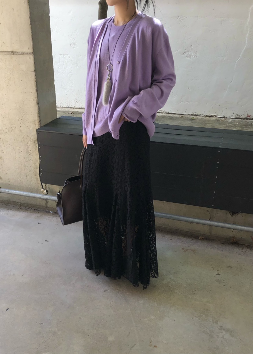 OUPPT韓國代購女裝新品人氣真品時尚休閑推薦熱賣長裙蕾絲OUPPT長裙圖色3