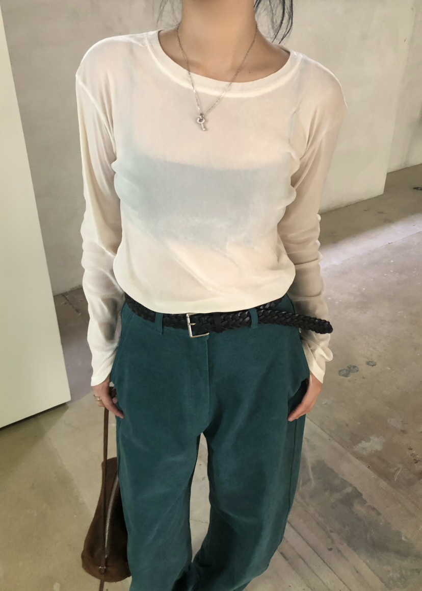 OUPPT韓國代購女裝新品時尚休閑推薦熱賣長袖T恤不含圍巾OUPPT長袖T恤圖色2