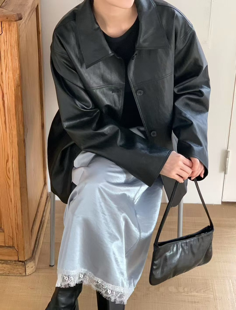 BINUS東大門實拍女裝新品熱賣人氣時尚休閑推薦真品皮衣BINUS皮衣