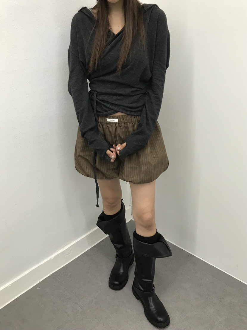 NEAR LEAP-P東大門代購女裝新品休閑推薦時尚長袖T恤褶皺NEAR LEAP/The N:L長袖T恤