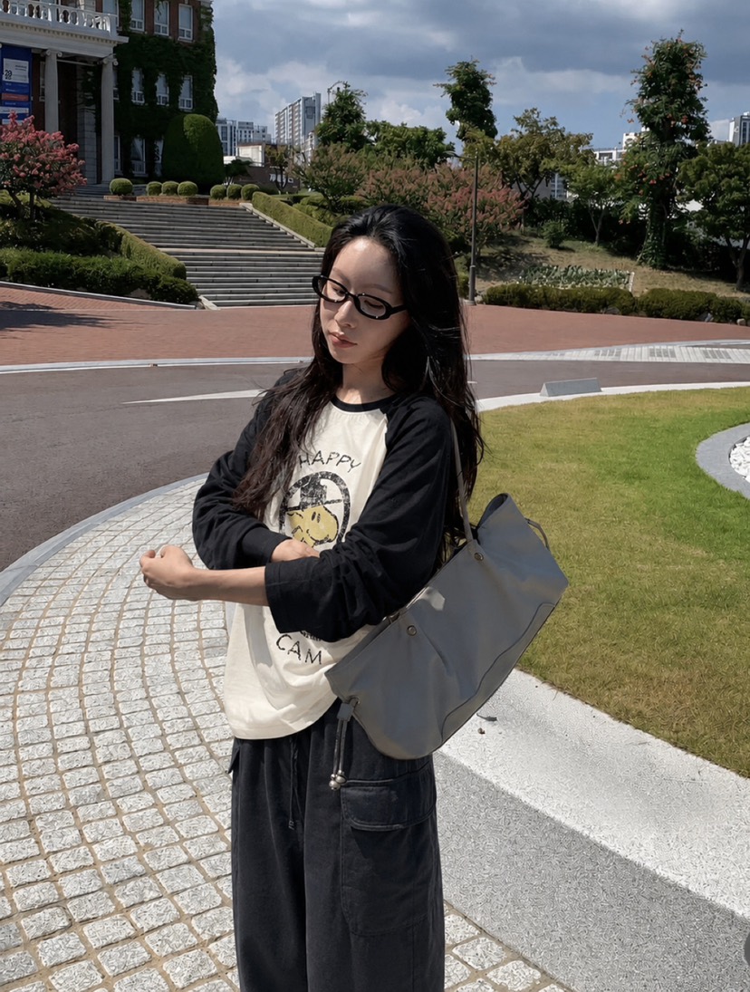 ONDO-P韓國直郵女裝新品時尚推薦人氣真品長袖T恤插肩袖ONDO-P長袖T恤