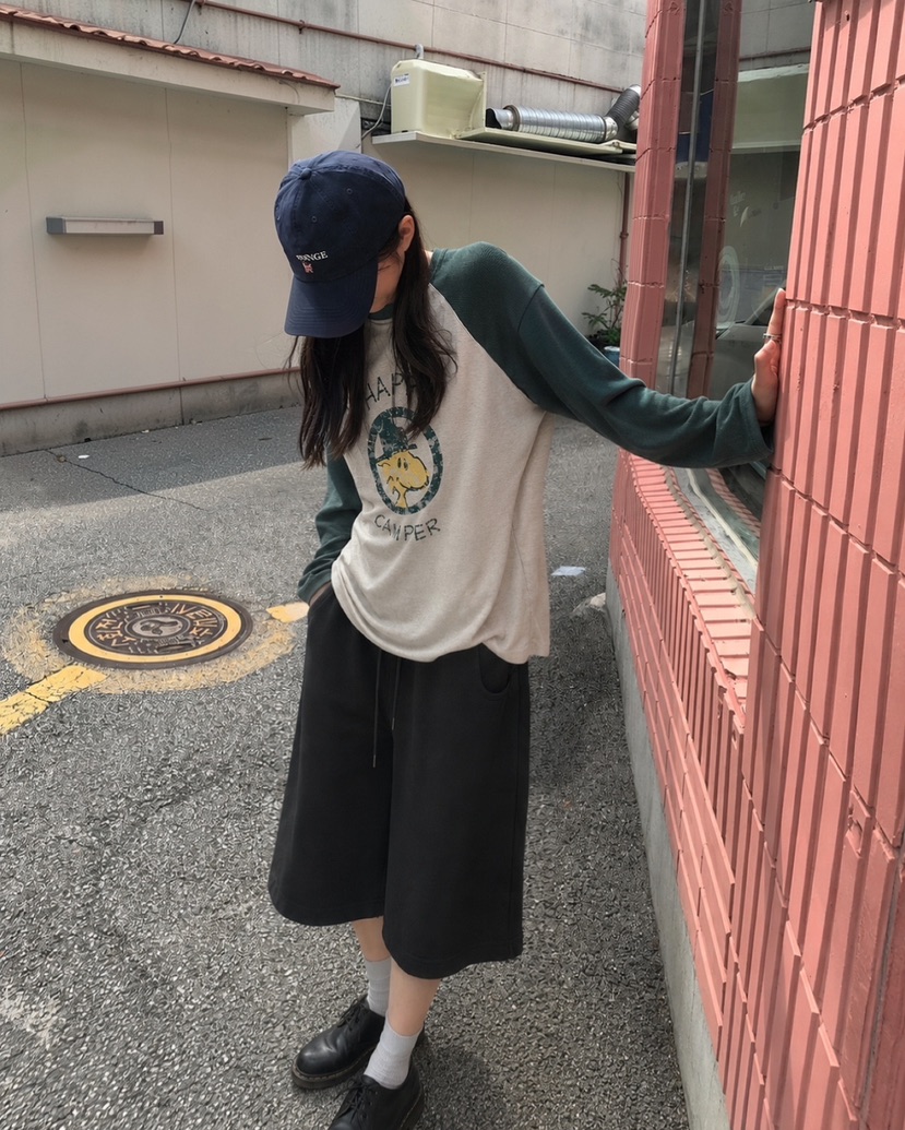 ONDO-P韓國直郵女裝新品時尚推薦人氣真品長袖T恤插肩袖ONDO-P長袖T恤