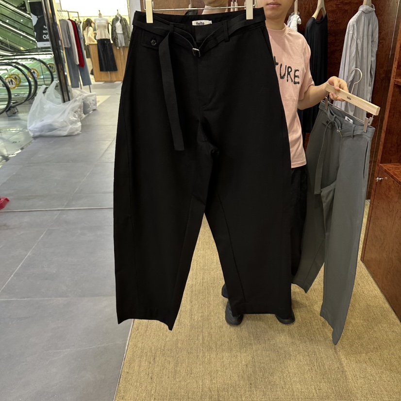 FELTE韓國直郵女裝新品休閑推薦熱賣時尚人氣真品休閑褲腰帶FELTE休閑褲圖色2