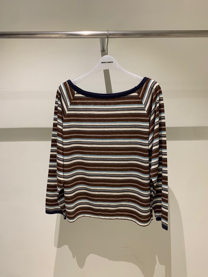 GOBSLMURI-곱슬머리-T東大門直郵女裝新品休閑長袖T恤露肩GOBSLMURI-2件起長袖T恤圖色2
